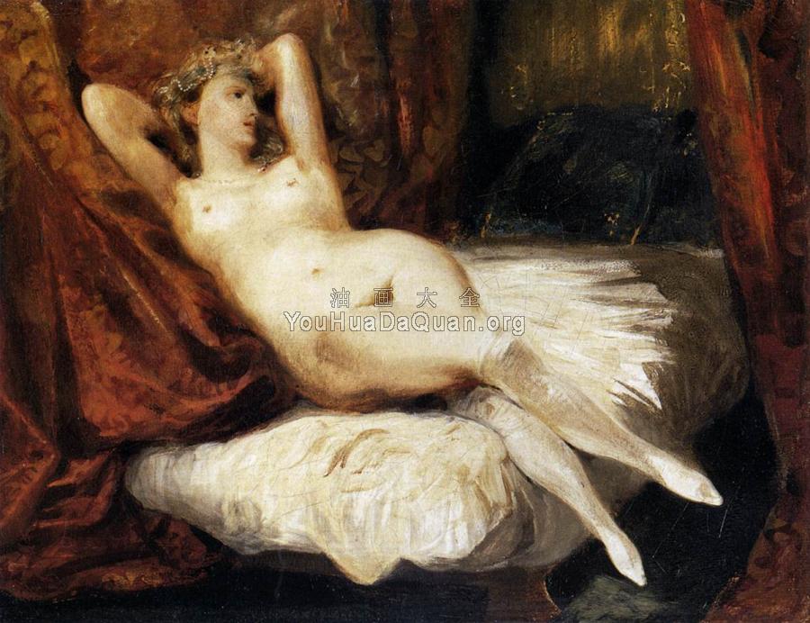 Female Nude Reclining on a Divan - 欧仁·德拉克洛瓦
